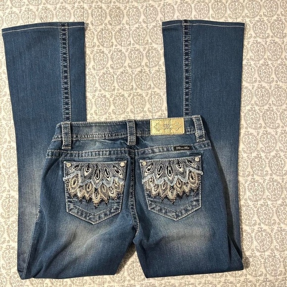 Miss Me Feathers of Paradise Bootcut Jeans Sz25 - Picture 4 of 8